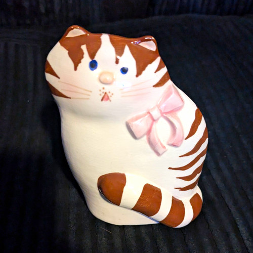 Ceramic pottery cat ornament - ceramic,