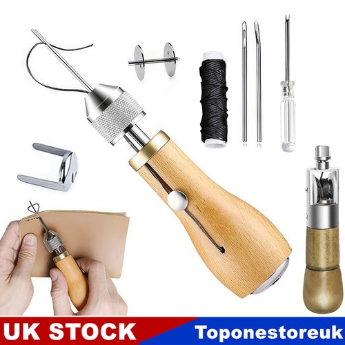 Leather hand sewing - hand, awl