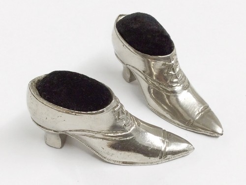 Antique pair white metal - pair,