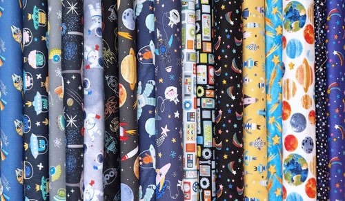 Space cotton fabric galaxy - cotton,