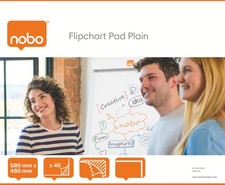 Nobo Table Top Flipchart Pad 580X480mm Plain 40 Sheets Pack 5 34631170