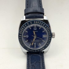 Rare Timex Pulsations Mechanical Watch For Medical Doctor Nurse Vtg Blue Date