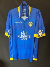 Leeds United Original AWAY Blue Shirt 2009/10 NetFlights.com XL macron FREE POST
