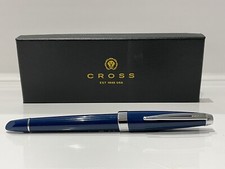 Cross Aventura Blue with Chrome/Silver Trim Rollerball Pen - With Box