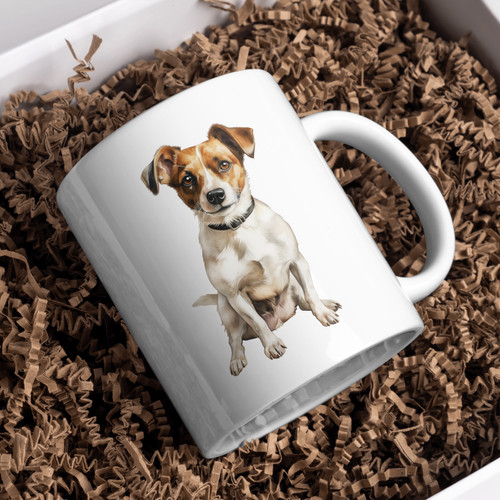 Jack russell dog 11oz white - russell,