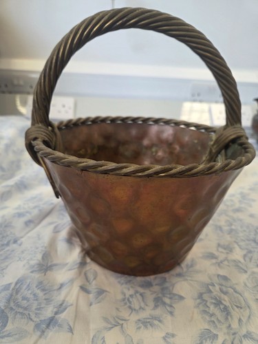 Vintage hammered copper - vintage, basket