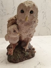 Owl and chick figurine 6" 15cm
