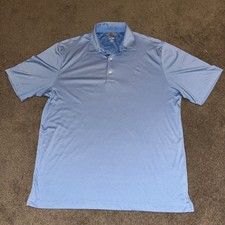 Greg Norman ML75 Play Dry Golf Polo Shirt Size Large Light Blue Good Condition