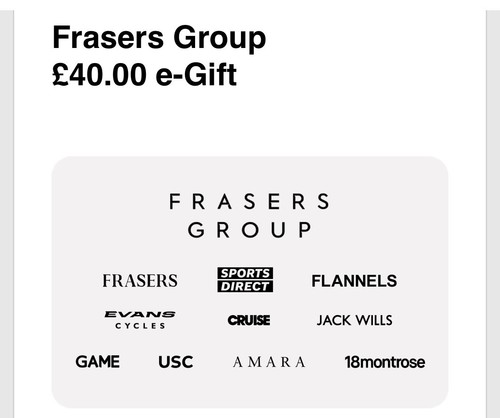 Frasers group e - frasers, e-gift