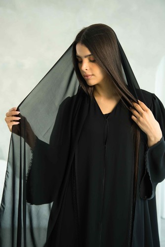 Black lace abaya - lace,