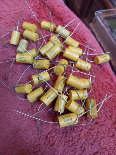 24x mustard capacitor 01uf - capacitor, 0.01uf