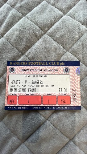 1997 glasgow rangers hearts - glasgow, v