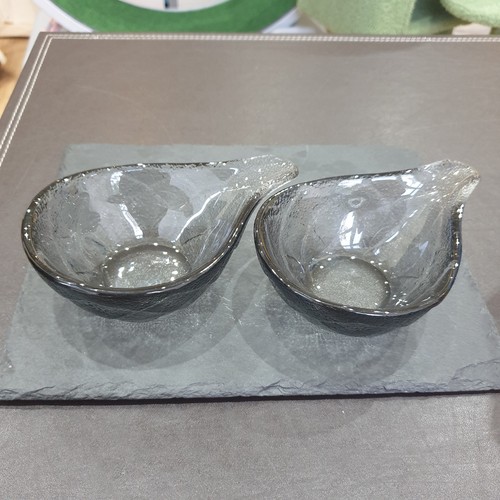 Pair glass avocado - glass, bowls