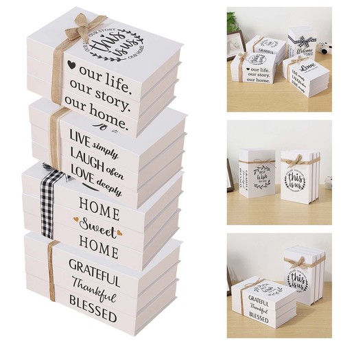 White simulation books - white, 3pcs