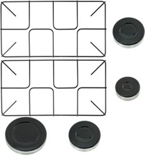 UNIVERSAL Cooker Gas Hob 2 x Flush Style Pan Support Stand & 4 x Burner Crown