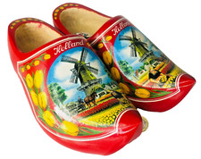 Wooden Clogs Shoes Holland Traditional 23cm Size 36 Red Painted ra