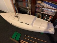 RC custom wooden sailing boat, used, spares, repairs or project 