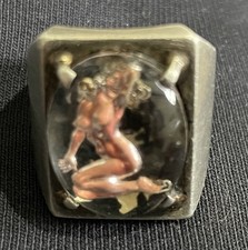 vintage novelty “nude lady” lucite ring size R