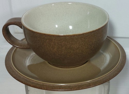 Denby cinnamon teacup - cinnamon, saucer