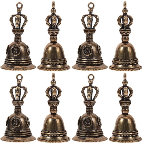 8pcs brown vintage - 8pcs, bells