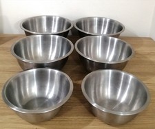 Sainsbury's Stainless Steel Silver Set of 6 x Mixing Bowls Large to Medium