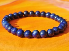 Mens / Ladies Handmade 6mm Gemstone Beaded Bracelet - Natural Lapis Lazuli.