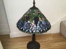 Vintage Pair of Tiffany Style Table Lamp Stained Glass 55 x 40 cm