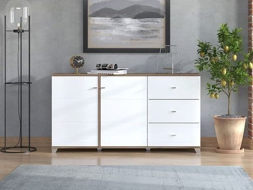 Burgundy white high gloss - white,