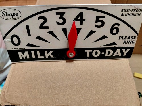 Vintage metal milk doorstep - milk,