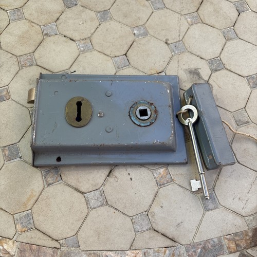 Vintage rim lock with key - rim,