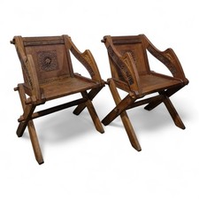 Antique Pair Of Carved Oak