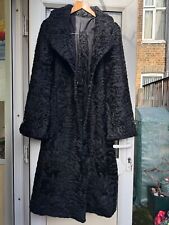 Real Fur Persian Lamb Swakara  Black Posh Coat ! SIZE  12  / M,  new without tag