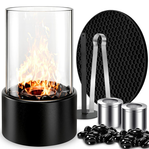 Fireplace glass burning - fireplace, led