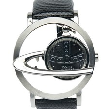 Vivienne Westwood Circle Orb Watch VW-70A3 Quartz Movement with Black Dial, Stai