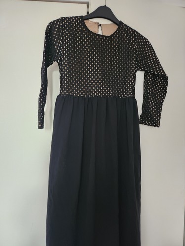 Girls abaya black - black,
