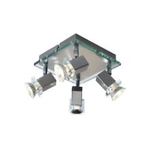 Dar Lighting SPI854 Spirit 4 light Flush Modern Spotlight Satin Chrome Finish