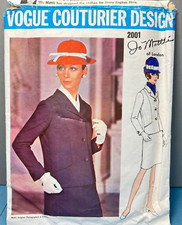 Vintage Vogue Pattern Couturier Jo Mattli Design  No 2001 Sz 14 Bust 36" HTF