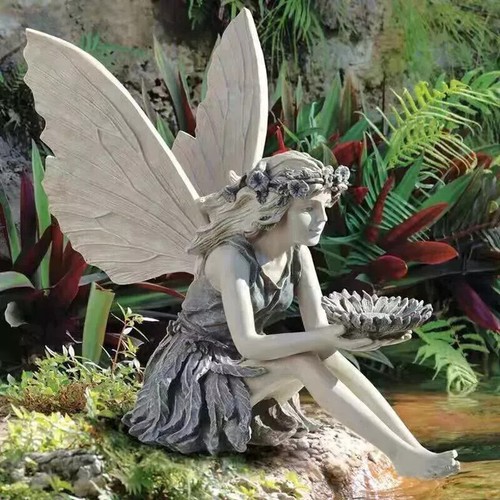 Fairy statue resin ornament - fairy,