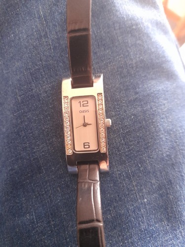 Ladies black leather strap - leather,
