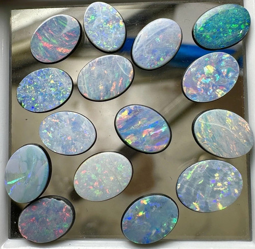 Black opal doublets - opal, very