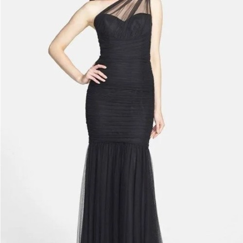 Amsale black one - amsale, one-shoulder