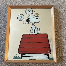 Vintage Snoopy Mirror in frame