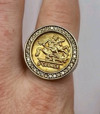 Large Gold On Sterling Silver