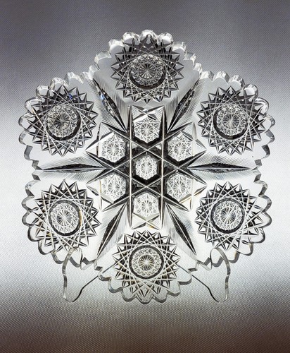 Abp cut glass plate - abp, 7"