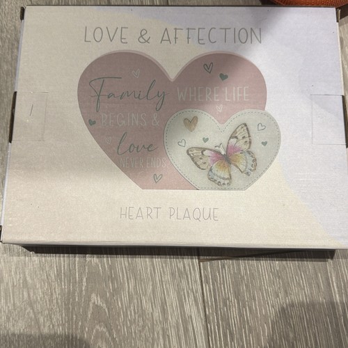 Pink large wooden double heart - pink,