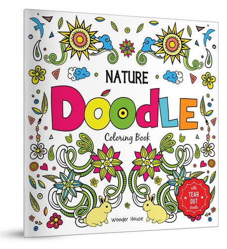 Nature doodle coloring book - book,