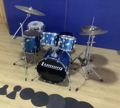Ludwig blue acoustic drum - blue, kit