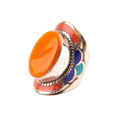 Tibetan ring orange - orange, coral