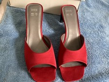 NEW Marks and Spencer red satin  shoes sizev6 1/2