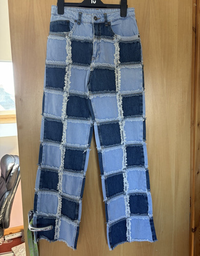 Ragged jeans blue patchwork - ragged,